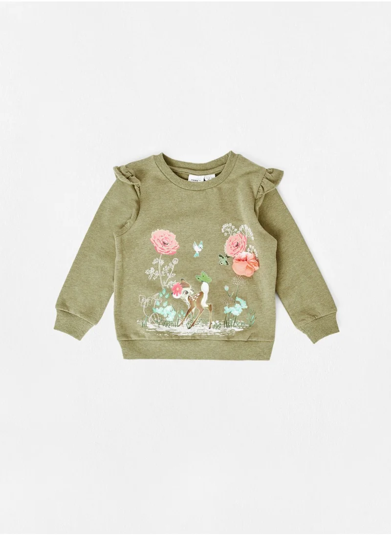 NAME IT Kids Bambi Ruffle Sweatshirt