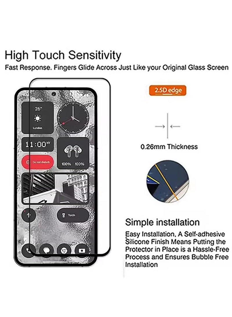 JOMILA 2 Pack Screen Protector for Nothing Phone (3a)Pro | Tempered Glass Available in Combo Pack Compatible with Nothing Phone (3a)Pro | Screen Protector Full HD Quality Tempered Glass Anti-Scratch Edge to Edge Coverage with Easy Installation Kit - Black - Image 3