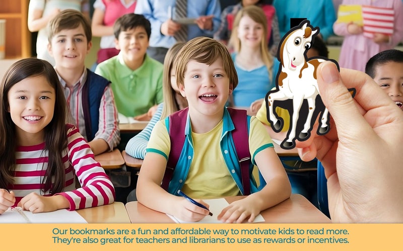 Fun-N-Nuf Horse Clip Bookmarks for Kids Students Cool Cute Animal Set of 10 Bulk Bookmark Funny Wacky Classroom Reading Incentives Library Rewards Novelty Party Favors Fun Prizes for Summer Reading Programs - Image 2