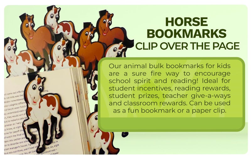 Fun-N-Nuf Horse Clip Bookmarks for Kids Students Cool Cute Animal Set of 10 Bulk Bookmark Funny Wacky Classroom Reading Incentives Library Rewards Novelty Party Favors Fun Prizes for Summer Reading Programs - Image 4