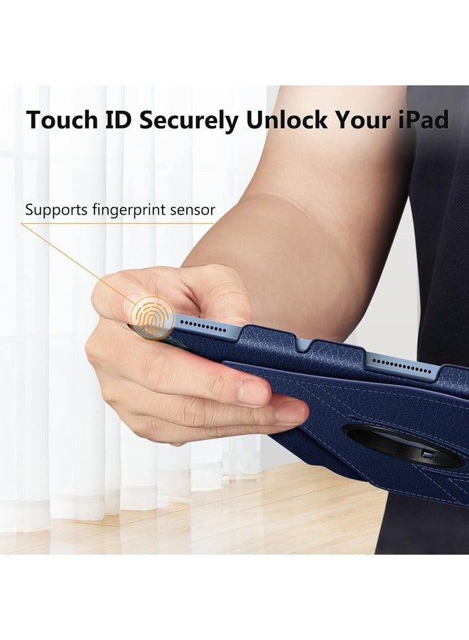 إلترازون "Navy Blue iPad Air 10.9-Inch Case (5th Gen 2022 / 4th Gen 2020) – Rotating Stand Cover with Pencil Holder & Auto Sleep/Wake Feature" - Image 3