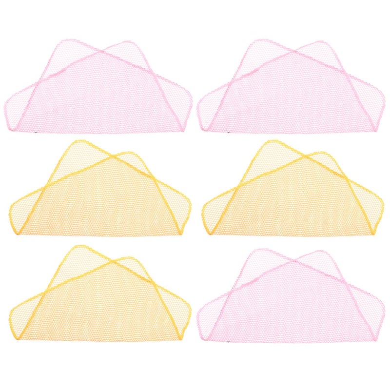6 Pack Yellow And Pink Mesh Dish Washing Cloths Non Stick Oil Household Cleaning Rags - Image 2