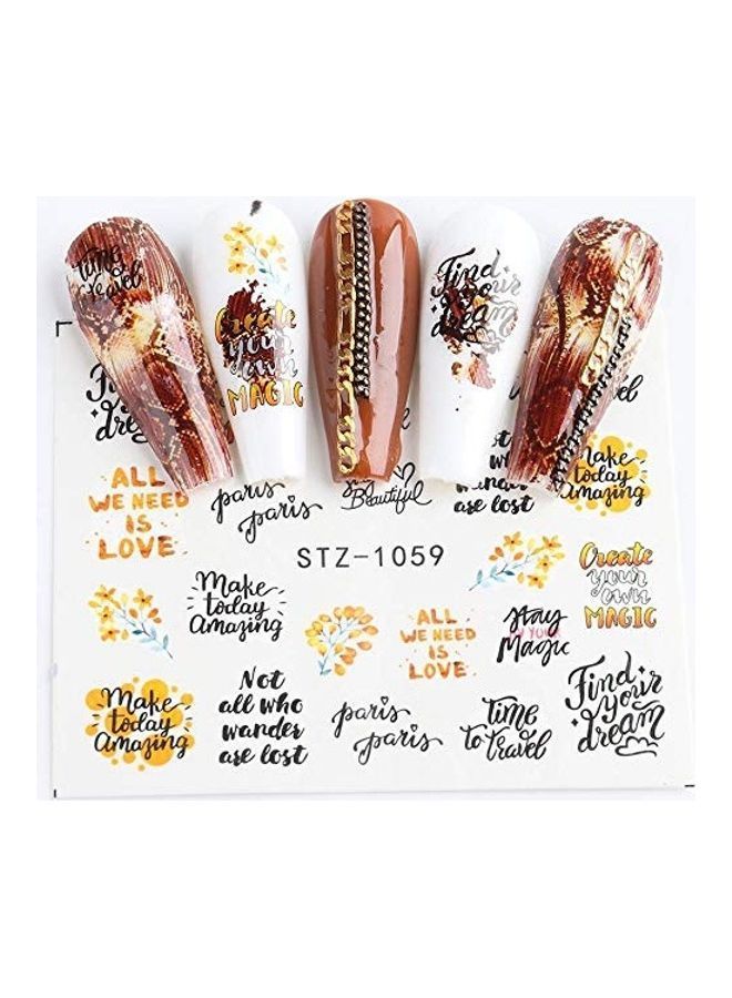 NIBEMINENT 16-Design Nail Art Sticker Multicolour - Image 3