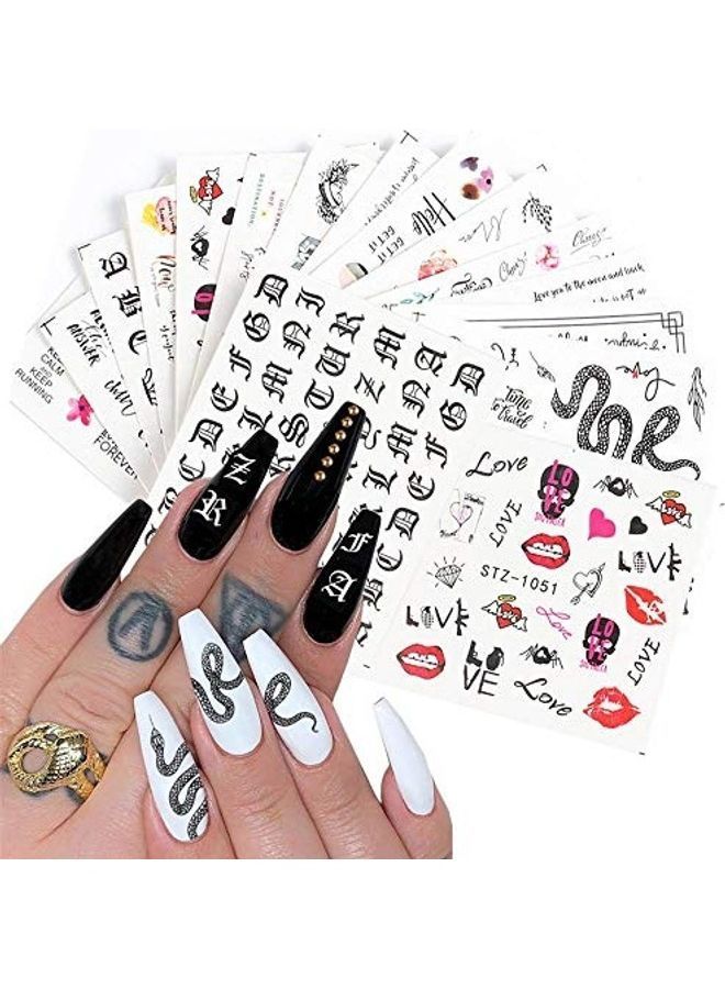 NIBEMINENT 16-Design Nail Art Sticker Multicolour - Image 1