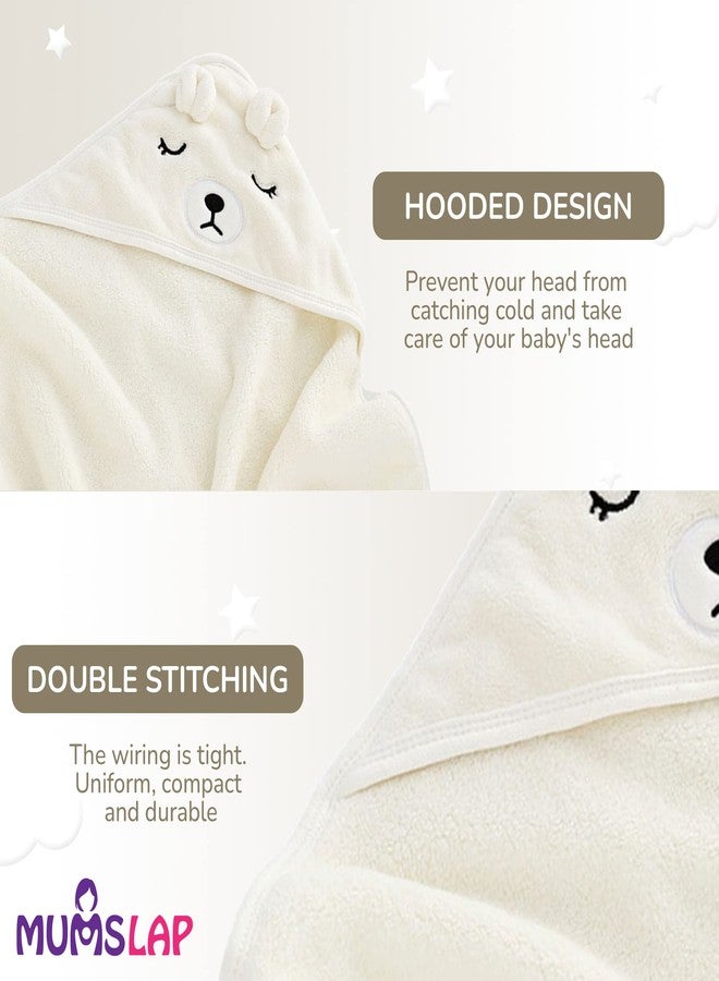 MumsLap Hooded Baby Towel - Premium Soft Baby Bath Towel for Bathtub for Newborn, Infant - Ultra Absorbent, Natural Baby Stuff Towel for Boy and Girl (Elephant, Kitty, Puppy) (Bear) | Polyester Blend - Image 3