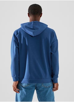 Indigo Hooded Oversize/Wide Cut Long Sleeve Label Appliqued Basic Sweatshirt TMNSS21SW0221 - pzsku/Z66CFACDF661379919A42Z/45/_/1730941499/2510f75f-3310-45ad-a272-9fef5d8b6383