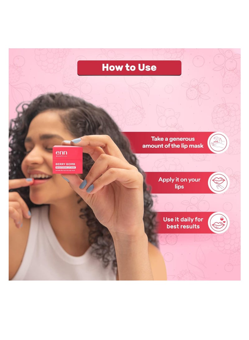 Enn Berry Bomb Tinted Lip Mask for Intense Hydration  Nourishes Dry  Damaged and Chapped Lips with Natural Berries Extract and Hyaluronic Acid for Lip Pigmentation Removal  6Gm - Image 2