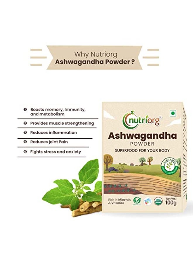 nutriorg Nutriorg Organic Ashwagandha Root Powder 100g  - Image 4