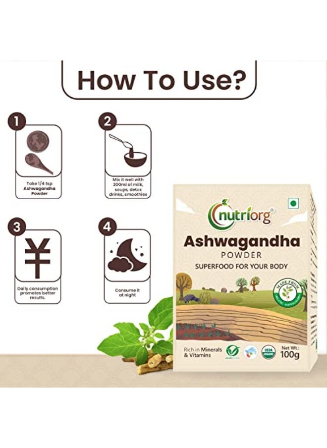 nutriorg Nutriorg Organic Ashwagandha Root Powder 100g  - Image 5