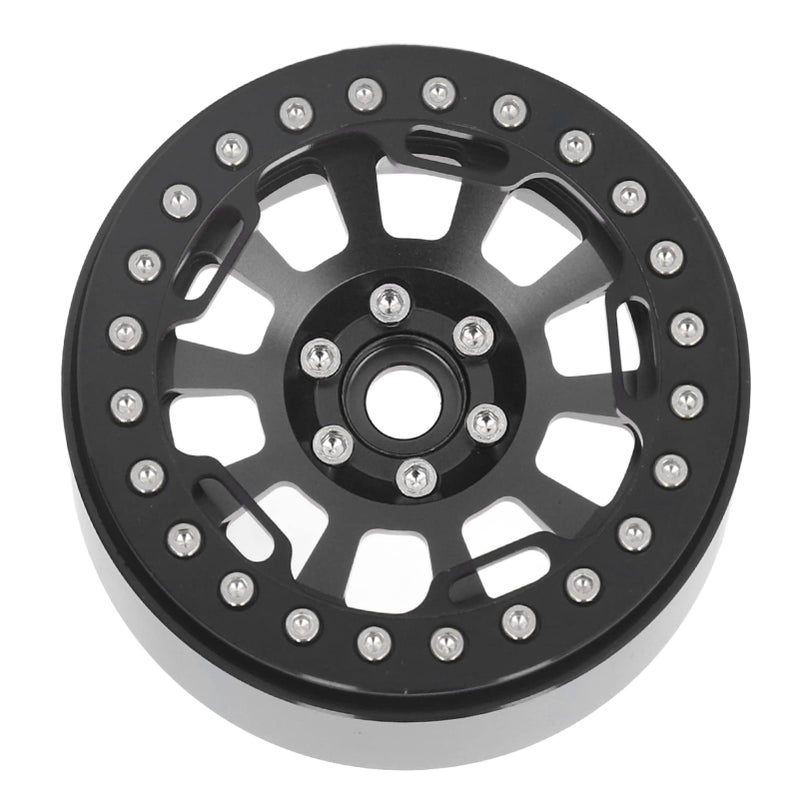 Black Aluminum Beadlock Wheel Rim Hub 4 Pcs 2 2 Inch 12mm Hex for RC Car - Image 4