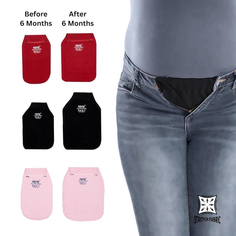 Nene Maternity Jeans Extender Kit – 3sets Adjustable Waist Extenders for Pregnant Women | Belly Bands for Pants, Elastic Stretch Button Expanders for Maternity Wear - Image 3