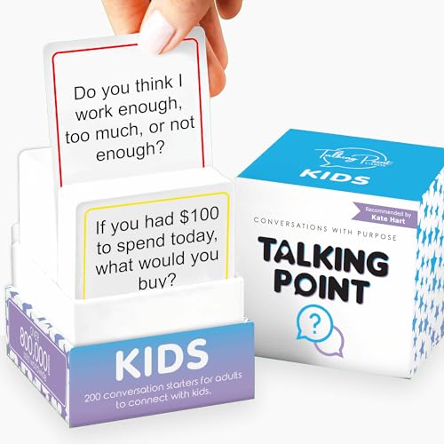 TALKING POINT CARDS 200 Kids Conversation Cards ScreenFree Family Dinner Game and Road Trip Essential Get Children to Talk Listen and Connect with Parents ExpertDeveloped Gift for Ages 512 - Image 1