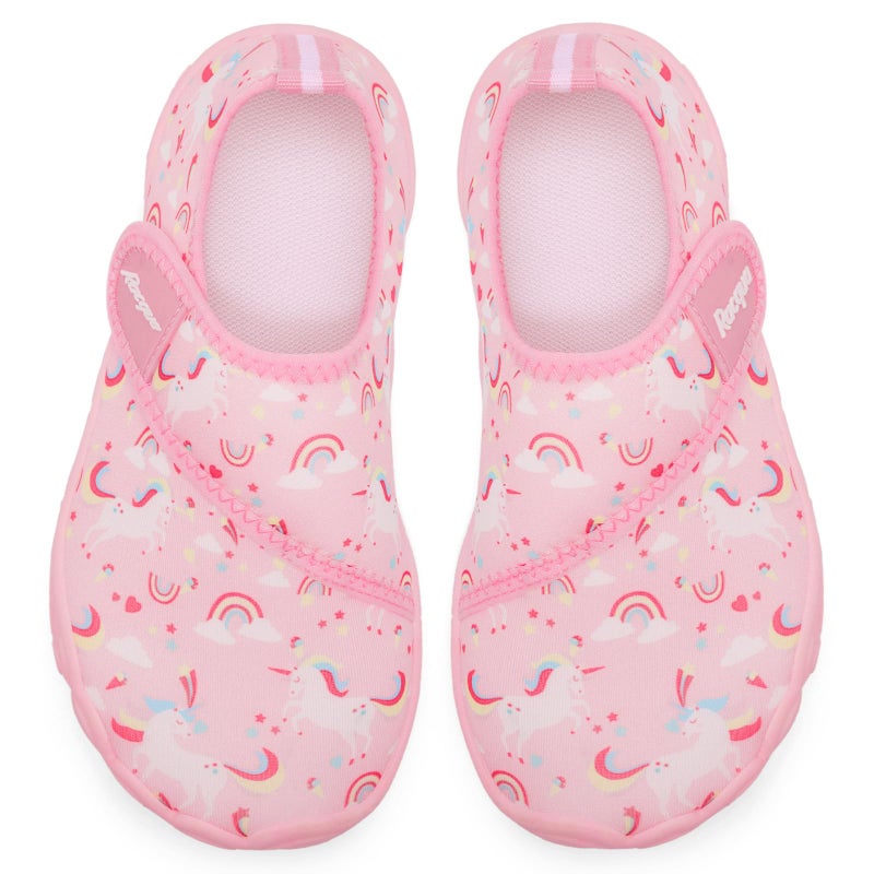 Racqua Kids Water Shoes Girls Boys Swim Beach Quick Dry Outdoor Sport Shoes Barefoot Pool Lightweight Walking Surfing Boating Non-Slip Aqua Shoes Pink Unicorn Big Kid 4 - Image 4