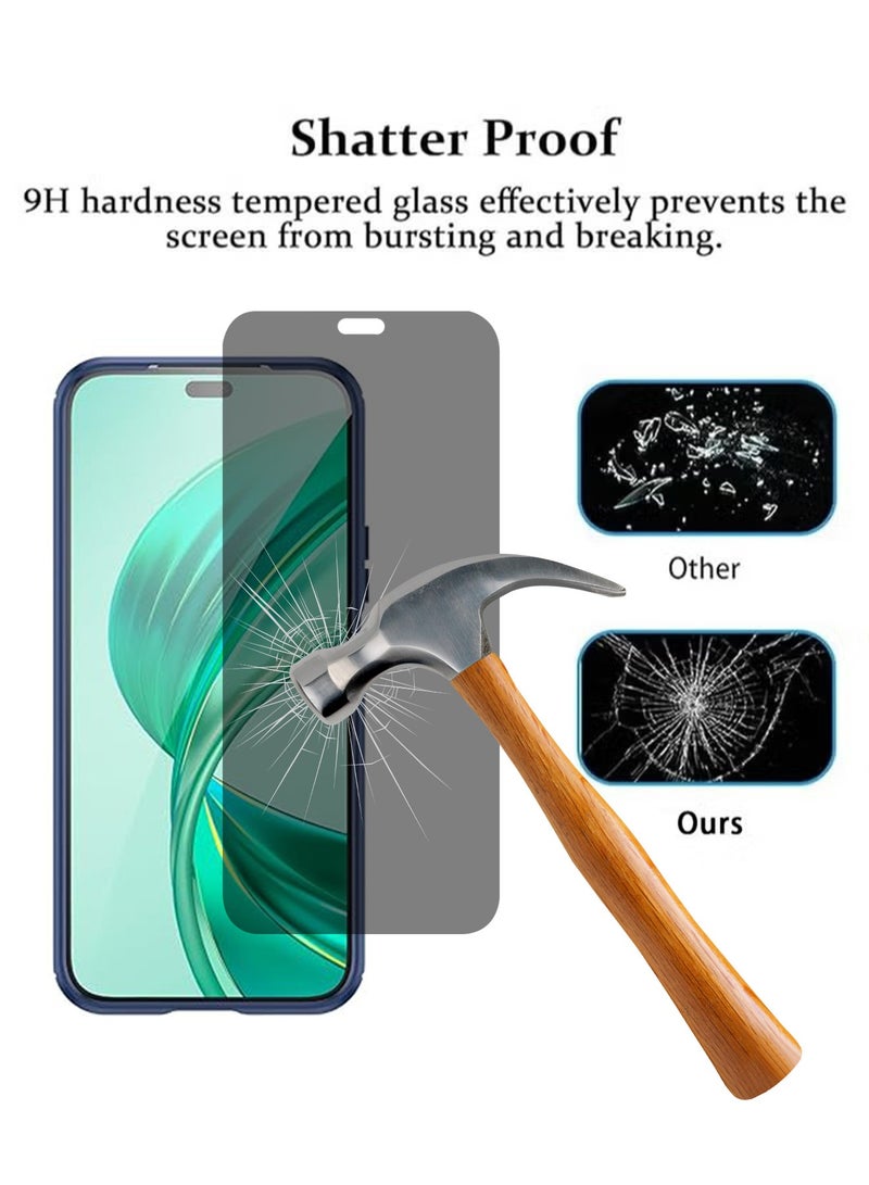 2 Pack HONOR X8b 4g Privacy Screen Protector with Easy Install Anti-Scratch Glass 9H Hardness,Anti-Spy Anti-fingerprint Anti-drop Tempered Glass Film Protector Full Cover Protection Accessory - Image 2