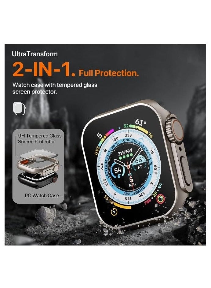 متوافق مع أبل ووتش 7 / 8 / 9 سلسلة 45mm الصلب الإسكان ، مع تشديد الزجاج فيلم واقية ، فريدة من نوعها تصميم الكمبيوتر الصلب للماء الإسكان ، iwatch 7 / 8 / 9 45mm الوفير تغطية كاملة من الملحقات - Image 3