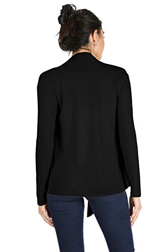 Simlu Womens Open Drape Cardigan Reg and Plus Size Cardigan Sweater Long Sleeves - USA,Black,Small - Image 4