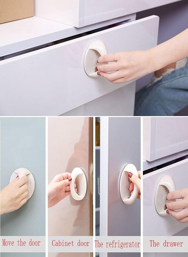 WE-CEF Home-Organizer Tech Self-Stick Push Pull Helper Instant Cabinet Knobs Drawer Handle Helper Auxiliary Kitchen Door Window Wardrobe Handle Sticker Convenient Opening Stick-on Knobs (2, White) - Image 5