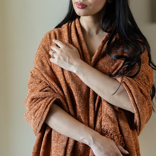 SASHAA WORLD Lightweight Soft Chenille Throw | Throw Blanket for Sofa, Bed, Chair & Travel | Rust Throw Blanket | Pack of 1, 130 x 180 cm - Image 4