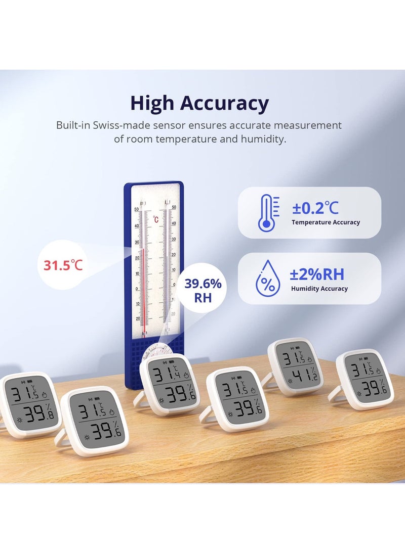 Indoor Temperature and Humidity Sensor, LCD Smart Thermometer Hygrometer, Zigbee Hub Required, Temperature Humidity Sensor Compatible Works with Alexa/Google Home for Remote Monitoring and Automation  - Image 3