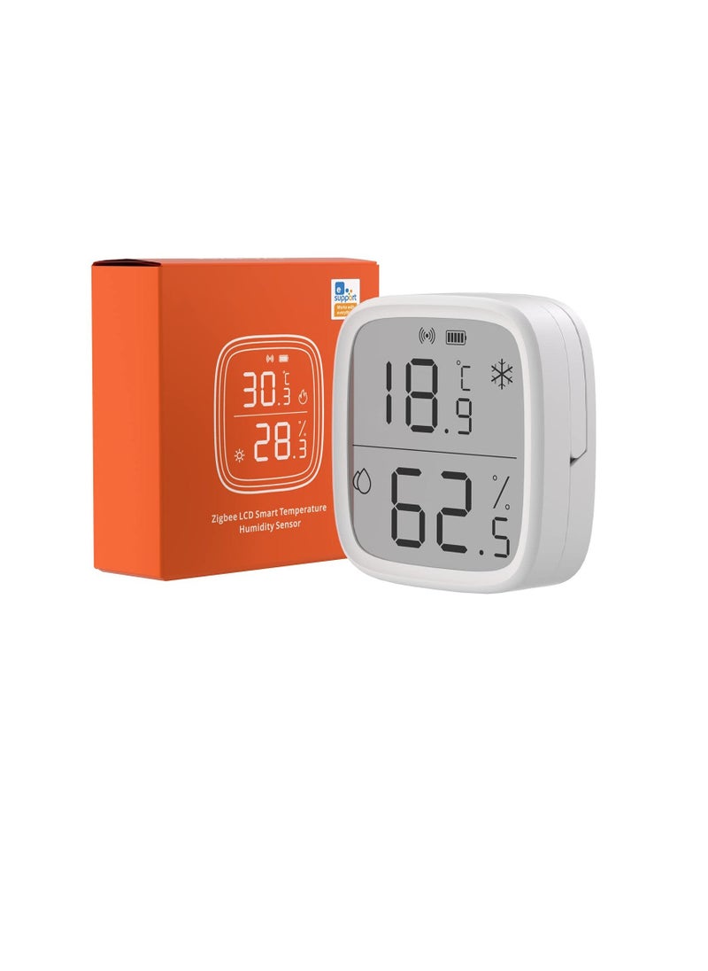 Indoor Temperature and Humidity Sensor, LCD Smart Thermometer Hygrometer, Zigbee Hub Required, Temperature Humidity Sensor Compatible Works with Alexa/Google Home for Remote Monitoring and Automation  - Image 1