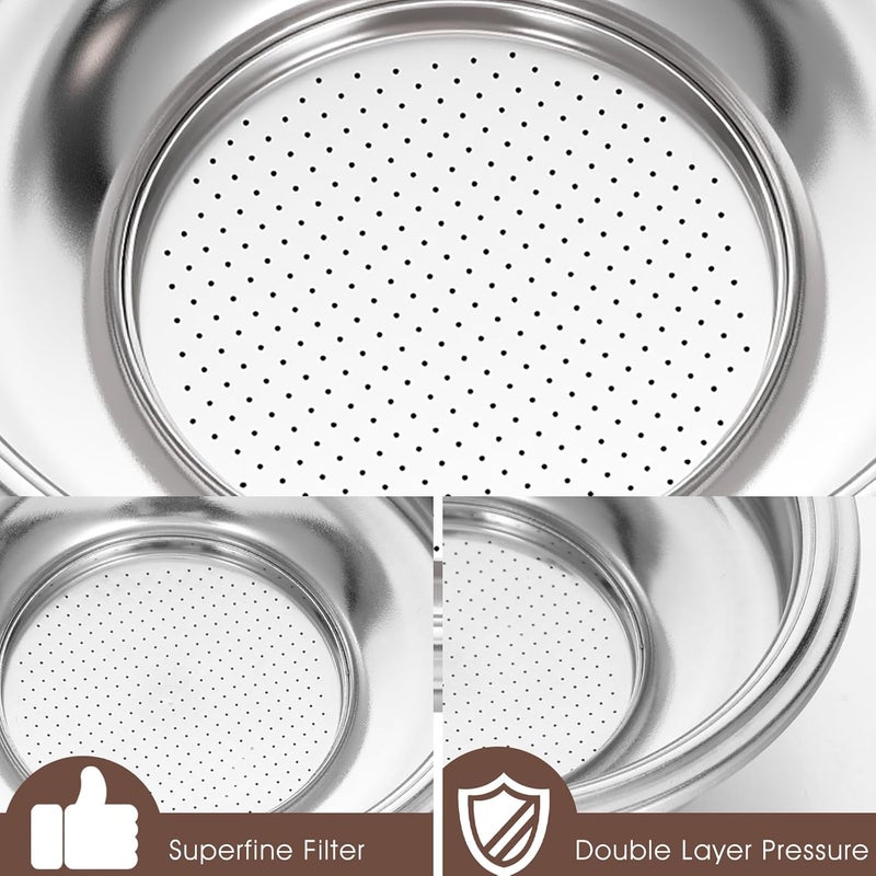 oruola 58mm Portafilter Basket, Double Layer Stainless Steel Coffee Filter, 1-Cup 58mm Basket Pressurized Porous Filter for Coffee Machine Replacement Accessories - Image 5
