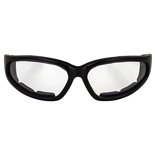 Global Vision Hercules Plus Motorcycle Sunglasses Protective Riding Glasses Black Frame Clear and Smoke Lenses Foam Padded Eyewear - Image 2