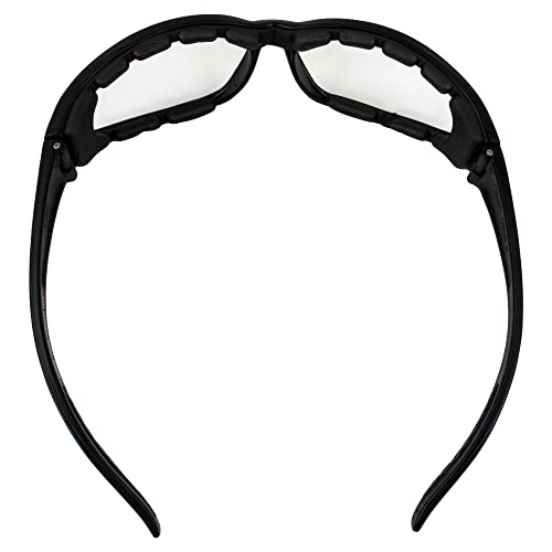 Global Vision Hercules Plus Motorcycle Sunglasses Protective Riding Glasses Black Frame Clear and Smoke Lenses Foam Padded Eyewear - Image 4