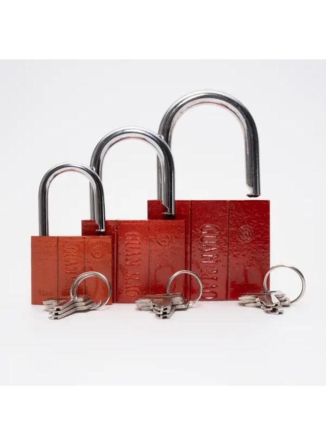 50mm Heavy Duty Red Padlock Industrial Standard Safety Lock Rust Proof Anti Theft - Image 2