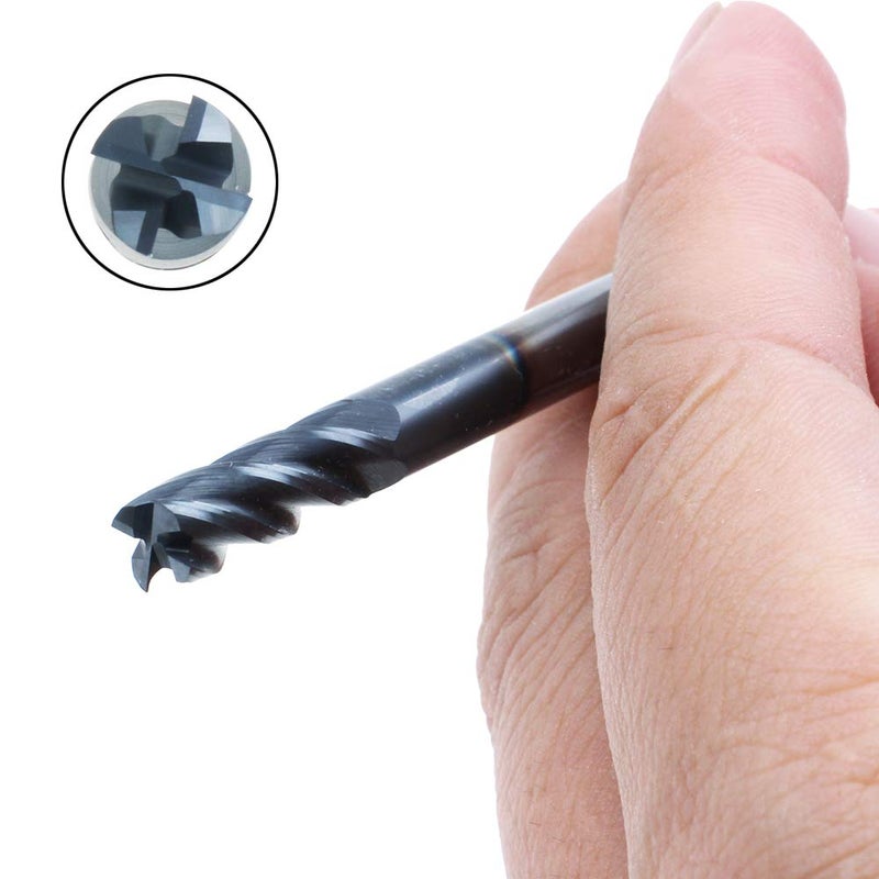AUTOTOOLHOME AUTOTOOLHOME 1/4" Carbide Square End Mill for Micro Grain Carbide Milling Cutter for Alloy Steel Hardened Steels 4 Flutes HRC50 (1, 1/4 in)  - Image 3