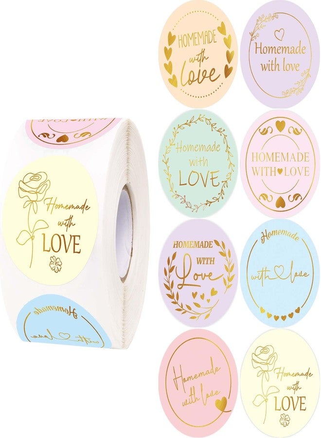 WorldBazaar Homemade with Love Stickers 500pcs Gold Foil Homemade Baked with Love Sticker for Baking Store Small Business Present Labels Wedding Birthday Christmas Party Supplies - Image 3