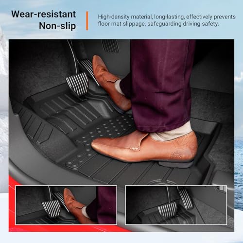 powoq Floor Mats Compatible with 2015-2024 Ford Edge Cargo Liner Backrest Mat Trunk Mat TPE (Only Fit 5-Seater) Replacement for 2015-2024 Ford Edge Accessories (Trunk Mat+Backrest Mat+Floor Mats) - Image 4