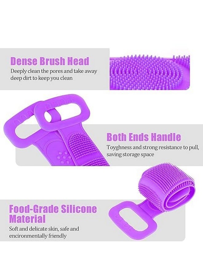 Generic BEETA COLLECTIONS Body Cleaning Belt for Kids Men & Women Body Scrubber Brush Belt for Skin (PURPLE)  - Image 2