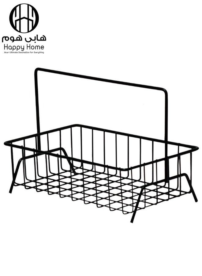 Happy Home 1-Tier Multi-Tier Fruit Basket with Sturdy Metal Handle - Modern Design for Serving Fruits, Desserts, and Preserving Vegetables - Ideal for Storage and Organization in the Kitchen or on the Dining Table - Easy to Clean, Large Capacity for Parties and Occasions - Size 29 x 23 cm - Image 1