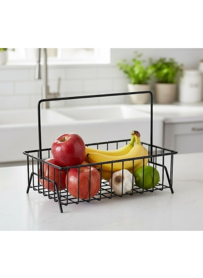 Happy Home 1-Tier Multi-Tier Fruit Basket with Sturdy Metal Handle - Modern Design for Serving Fruits, Desserts, and Preserving Vegetables - Ideal for Storage and Organization in the Kitchen or on the Dining Table - Easy to Clean, Large Capacity for Parties and Occasions - Size 29 x 23 cm - Image 4
