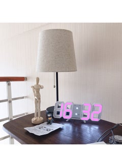 نيبمينينت ساعة منبه رقمية ثلاثية الأبعاد بإضاءة LED أبيض/ وردي  - Image 5