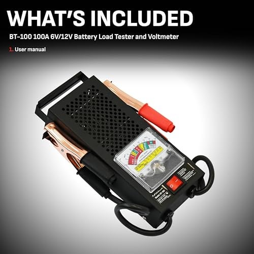 Schumacher Electric Battery Load Tester and Voltmeter, BT-100, 100 Amps, 6 Volt, 12 Volt, for Testing Batteries Up to 1000 Cranking Amps - Image 4