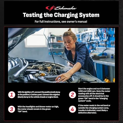 Schumacher Electric Battery Load Tester and Voltmeter, BT-100, 100 Amps, 6 Volt, 12 Volt, for Testing Batteries Up to 1000 Cranking Amps - Image 5