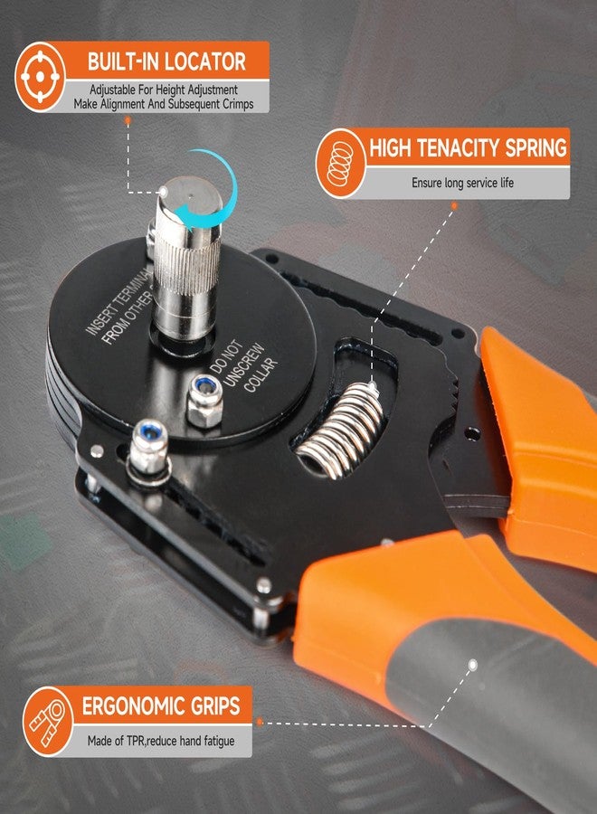 IWISS iCrimp Closed Barrel Crimper 4 Way Indent,8 Impression Type for Deutsch Solid Contacts gage 14,16&18(IWD-16) - Image 4