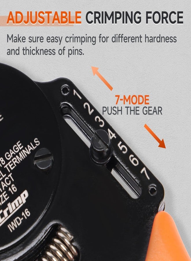 IWISS iCrimp Closed Barrel Crimper 4 Way Indent,8 Impression Type for Deutsch Solid Contacts gage 14,16&18(IWD-16) - Image 5