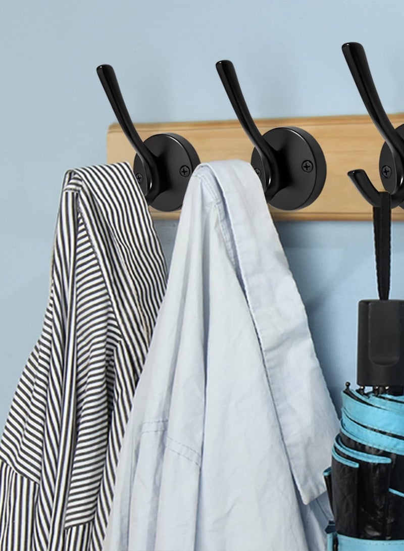 Zikra 2 Pack Heavy Duty Metal Double Coat Hooks - Wall Mounted Towel Hooks for Bathroom, Kitchen, Closet, and Garage - Ideal for Bath Robes and Hand Towels. - Image 3