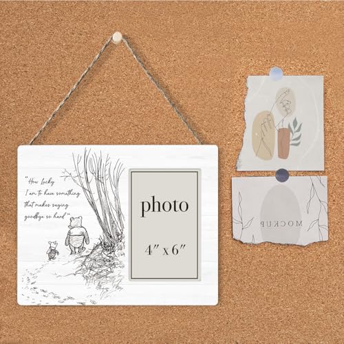 AKFVNSFK Going Away Gifts Classic Pooh Bear Picture Frame, Farewell Gifts for Friends Sisters Besties, Saying Goodbye So Hard Photo Frame for 4 x 6 Inch Photo - Image 4