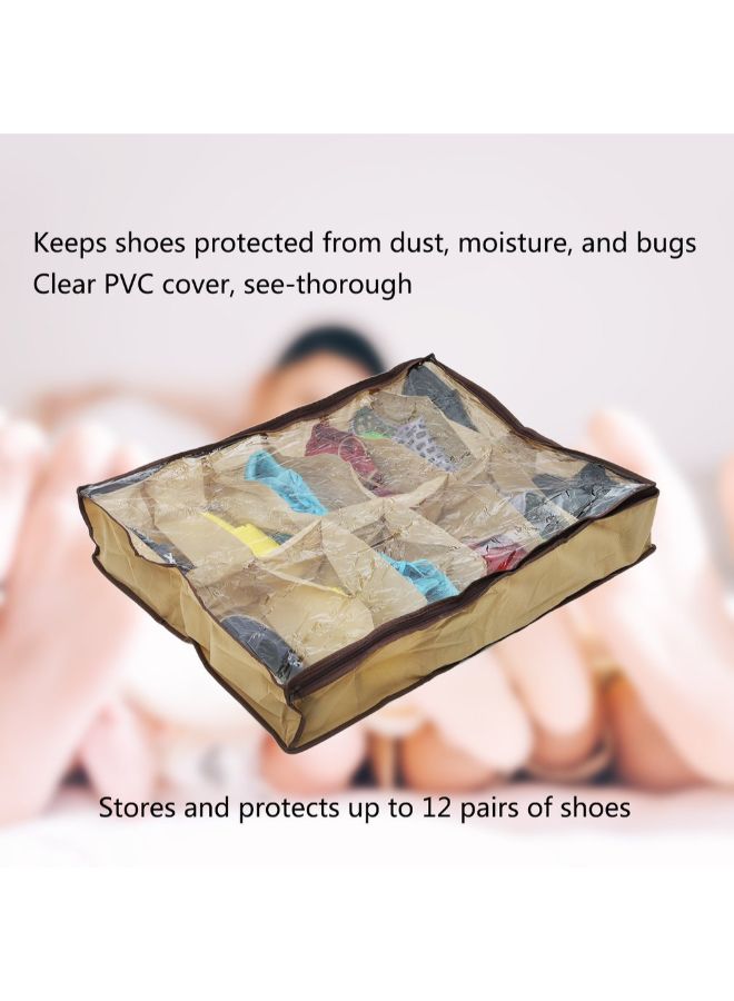 NIBEMINENT Shoe Storage Organiser Clear/Light Brown - Image 2