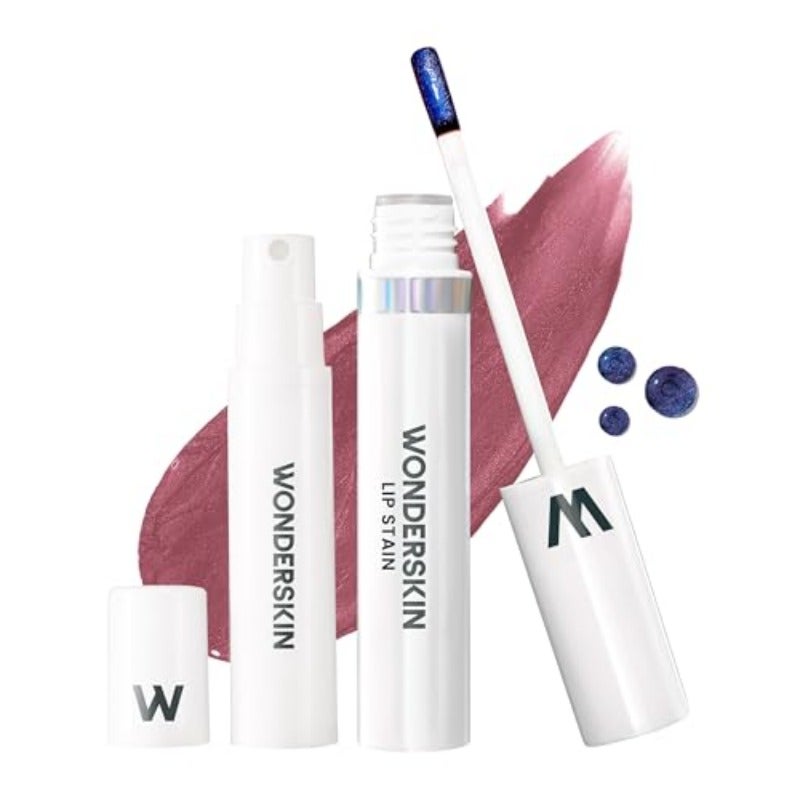 طقم تلوين الشفاه Wonderskin Lip Stain مجموعة تلوين شفاه مقاومة للماء تدوم طويلاً تزيل بالتقشير نظام تلوين شفاه بني غير قابل للنقل مع جميع المستلزمات لتطبيق سهل ولون يدوم - Image 1