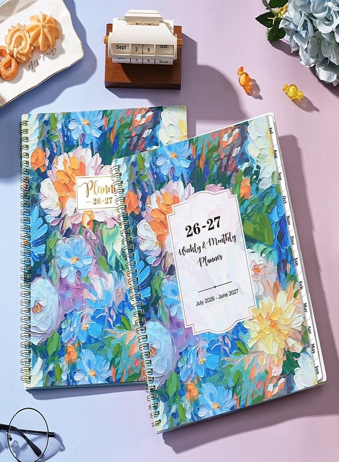 Vondafe Planner 2026-2027 - 2026-2027 Planner Weekly and Monthly, July 2026 - June 2027, 8.5" x 11", Academic Planner 2026-2027 with Marked Tabs, Back Pocket, Perfect Daily Organizer - Floral - Image 2