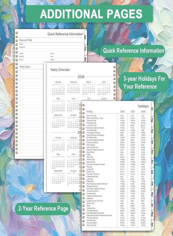 Vondafe Planner 2026-2027 - 2026-2027 Planner Weekly and Monthly, July 2026 - June 2027, 8.5" x 11", Academic Planner 2026-2027 with Marked Tabs, Back Pocket, Perfect Daily Organizer - Floral - Image 5