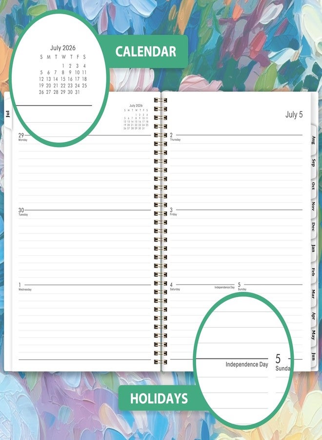 Vondafe Planner 2026-2027 - 2026-2027 Planner Weekly and Monthly, July 2026 - June 2027, 8.5" x 11", Academic Planner 2026-2027 with Marked Tabs, Back Pocket, Perfect Daily Organizer - Floral - Image 4