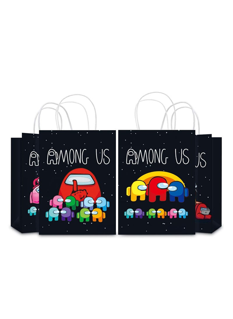 Tamona Among Us Birthday Themed Goodie & Gift Bags for Kids, Party Favours Party Video Game Among Us Paper Bags- 12 Pcs  - Image 1
