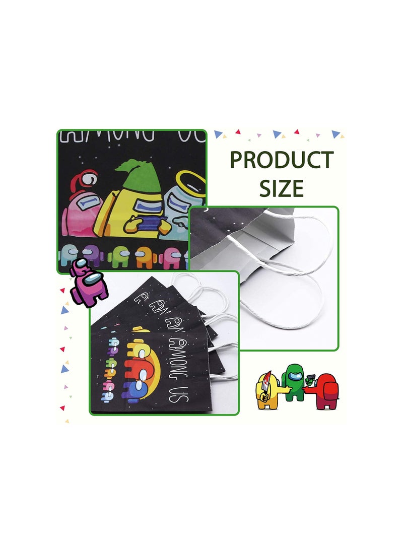 Tamona Among Us Birthday Themed Goodie & Gift Bags for Kids, Party Favours Party Video Game Among Us Paper Bags- 12 Pcs  - Image 2