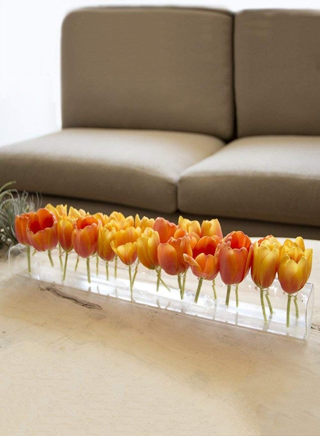CHIVE ‘Hudson 2 Flute’ Flower Vase - Beautiful Large 24-Hole Multi-Chambered Clear Glass Bud Vase - Perfect Flower Vases for Centerpieces, Wedding Decorations and Living Room Decor - Image 4