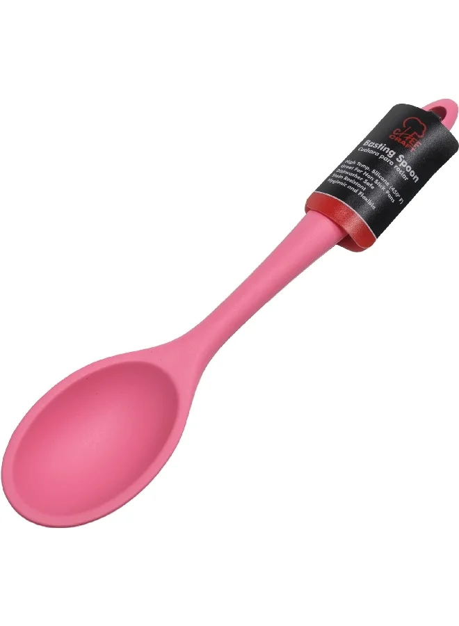Chef Craft Premium Dishwasher Safe Silicone Basting Spoon Pink 11inch 13730
